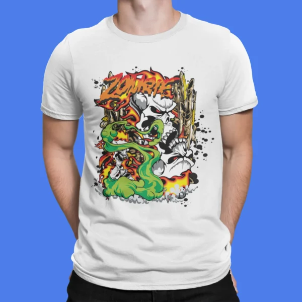 Graffiti Skull On Fire 3 T-Shirt