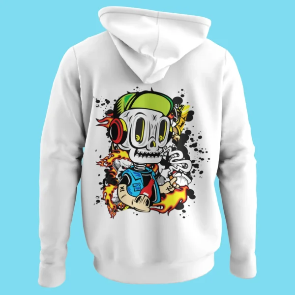 Graffiti Skull On Fire 4 Hoodie