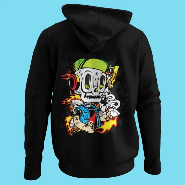 Graffiti Skull On Fire 4 Hoodie2