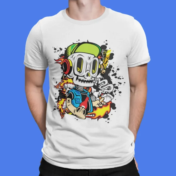 Graffiti Skull On Fire 4 T-Shirt