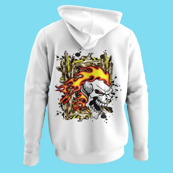 Graffiti Skull On Fire Hoodie