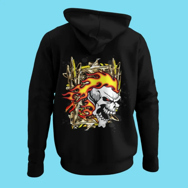 Graffiti Skull On Fire Hoodie