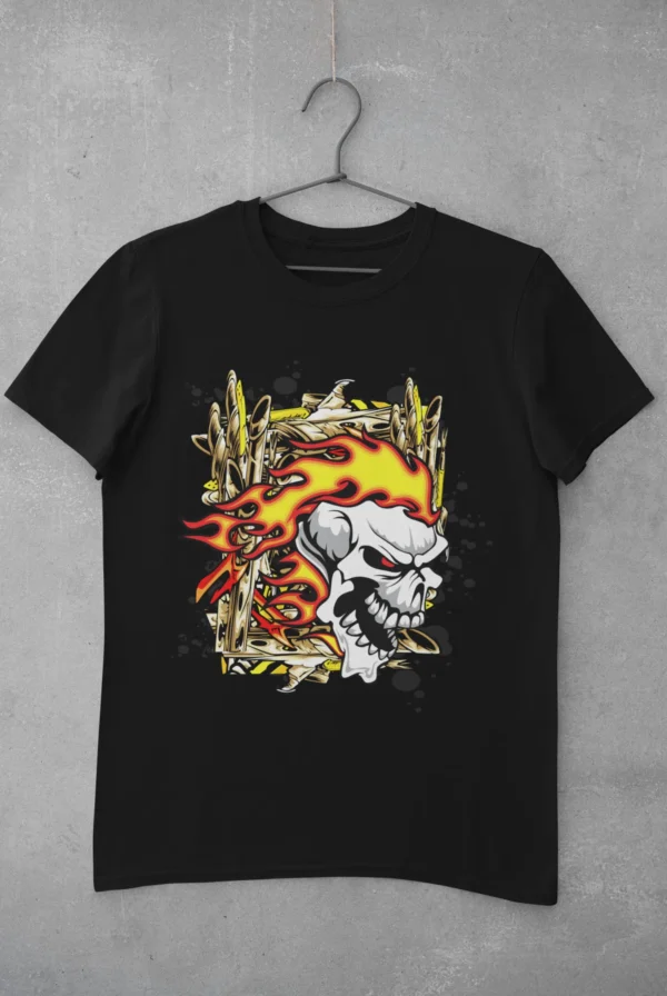 Graffiti Skull On Fire T-Shirt