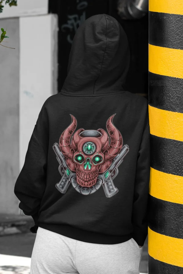 Streetwear Skull Gunner Urban Hoodie