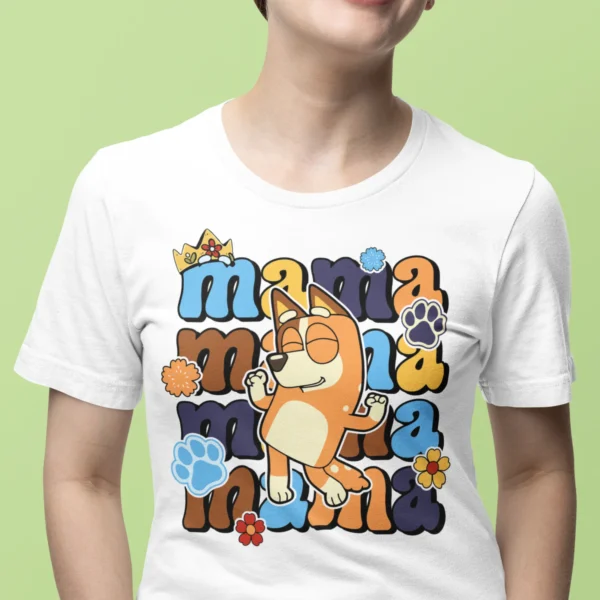 Bluey Mama Cartoon Urban T-shirt