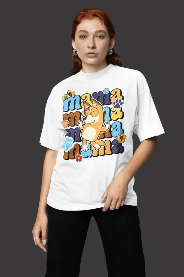 Bluey Mama Cartoon Urban T-shirt