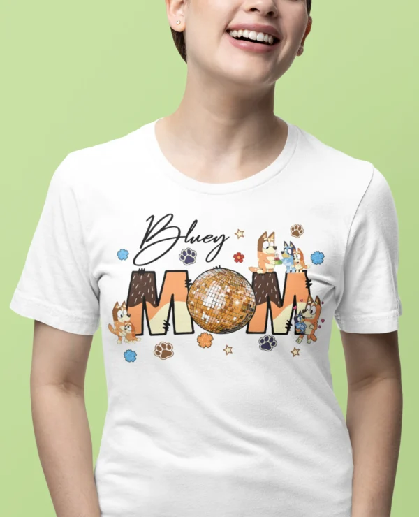 Bluey Mom Cartoon Urban T-shirt