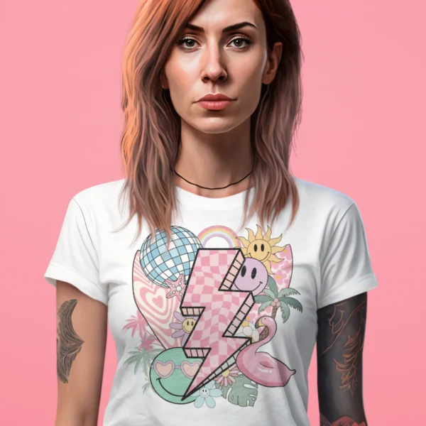 Summer Groovy Distressed Woman T-shirt