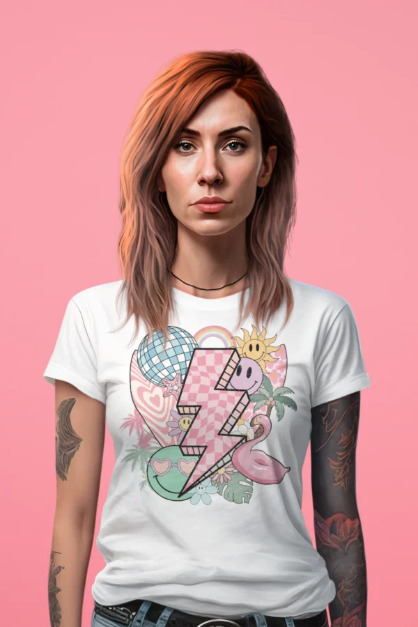 Summer Groovy Distressed Woman T-shirt