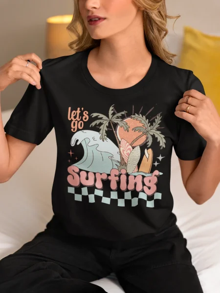 Summer Lets Go Surfing Woman T-shirt